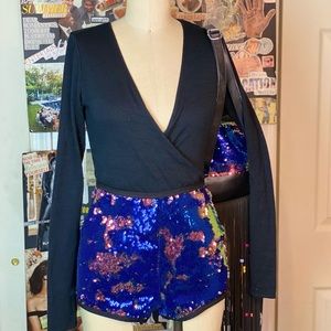 Love Electric Mess sequin shorts size L.